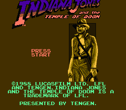 Indiana Jones and the Temple of Doom (Homebrew) — Title screen